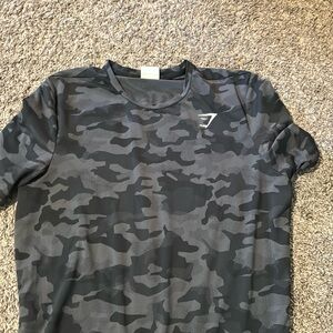 Gym Shark Grey Cammo Tshirt